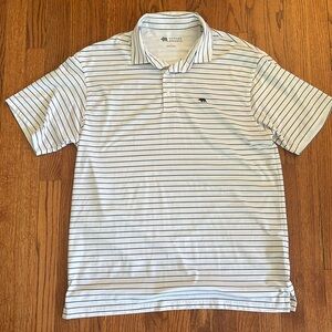 Onward reserve white and black stripe polo